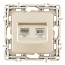 Розетка двойная rj-11 и ethernet rj-45, без рамки arte milano am-217 217.44-1.shampan